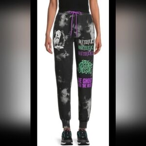 NWT BEETLEJUICE Black & Grey tie die Sweatpants WOMEN'S XL